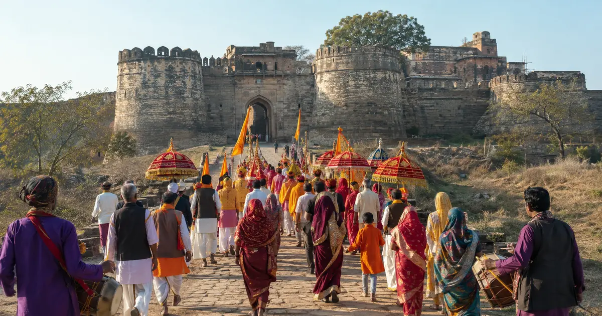 गढ़कुंडर महोत्सव में महाराजा खेतसिंह जूदेव जयंती की सांस्कृतिक शोभायात्रा