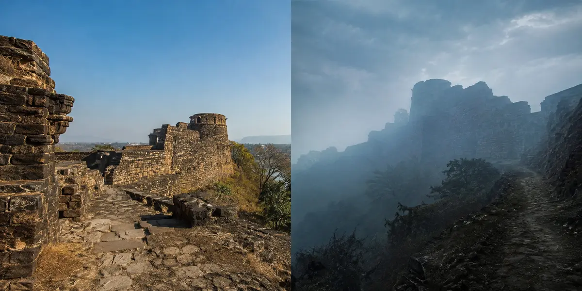 पहाड़ियों के बीच दिखाई देता रहस्यमयी गढ़कुंडर किला
